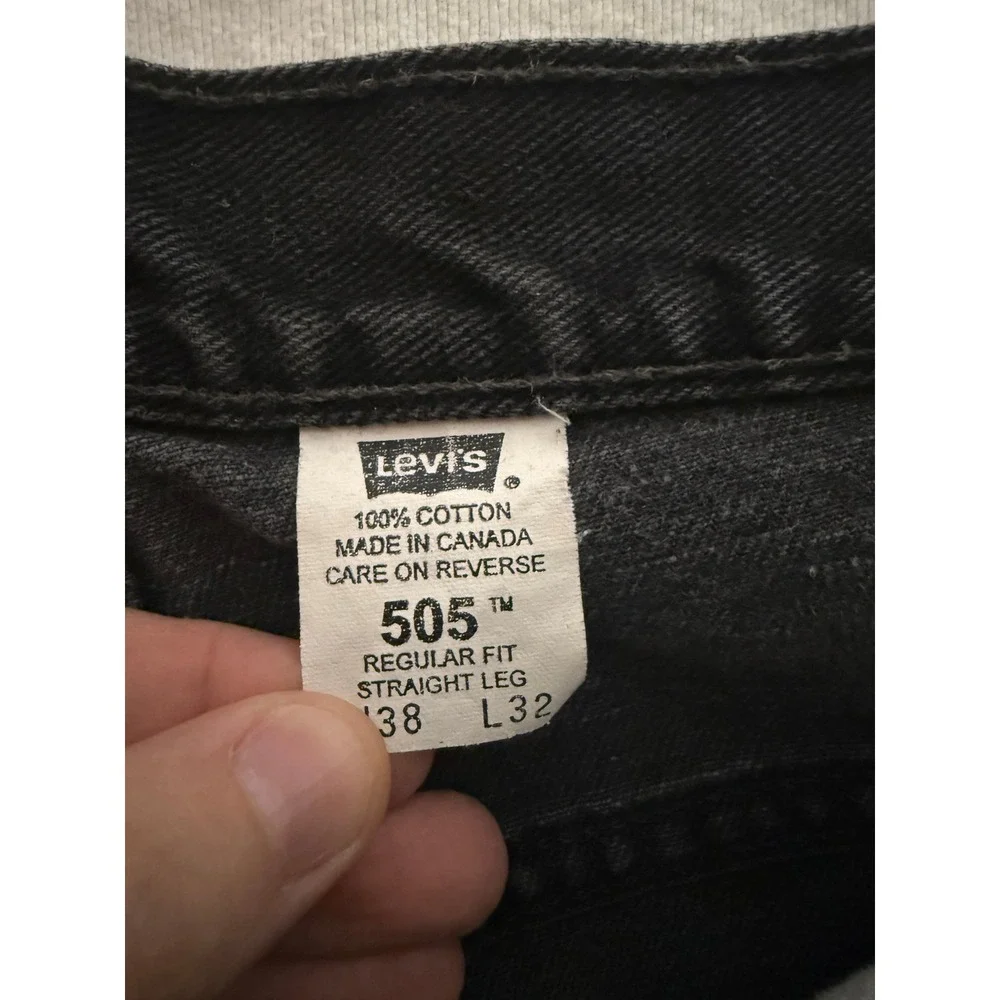 Levis 505 Mens Black Jeans‎ Regular Fit Straight Leg Denim Pants 38x32 Canada